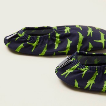 Alligator Printed Slip-On Footies