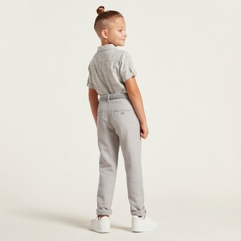 Juniors Solid Pants with Belt and Pockets