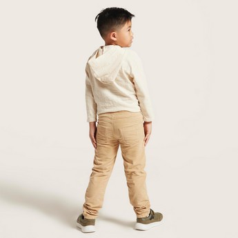 Juniors Textured Pants with Pockets and Drawstring