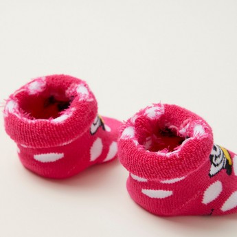 Disney Winnie-the-Pooh Print Booties with Folded Cuffs