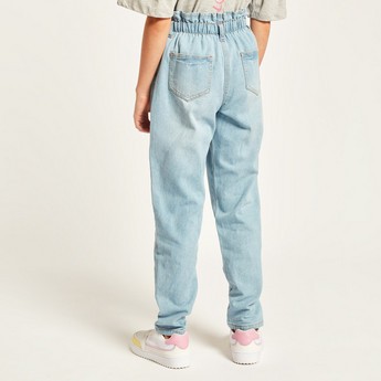 Sanrio Hello Kitty Mid-Rise Jeans with Pockets and Button Closure