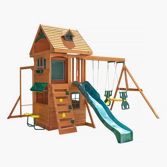 Kidkraft Ridgeview Deluxe Clubhouse Wooden Swing Playset