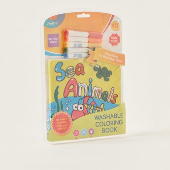 Juniors Sea Animals Washable Colouring Book and Markers Set