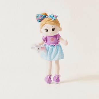 Juniors Purple and Blue Dress Doll with Rabbit - 60 cms