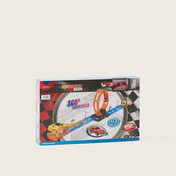 Juniors Super Racer Track Playset with 1 Pull Back Car