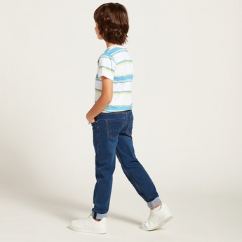 Juniors Solid Jeans with Pockets and Drawstring Closure