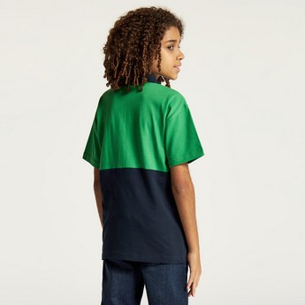 Juniors Colourblock Polo T-shirt with Short Sleeves