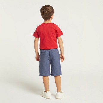 Solid Shorts with Pockets and Drawstring Closure