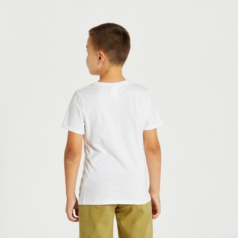 PUMA Printed Crew Neck T-shirt with Short Sleeves