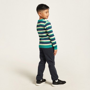 Juniors Solid Pants with Drawstring Closure and Pockets