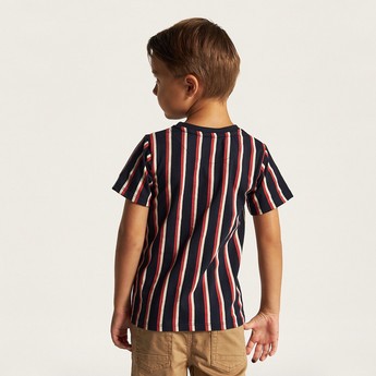 Lee Cooper Striped T-shirt with Crew Neck and Short Sleeves