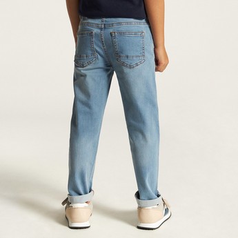 Juniors Solid Jeans with Pocket Detail and Belt Loops