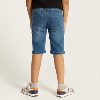 Juniors Denim Shorts with Pocket Detail and Drawstring Closure