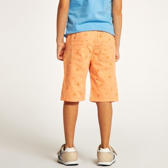 Juniors Printed Shorts with Drawstring Closure and Pockets