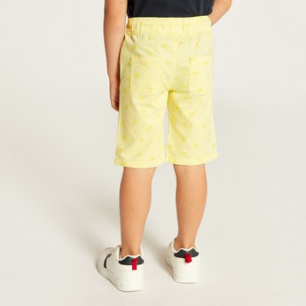 Juniors Printed Shorts with Drawstring Closure and Pockets