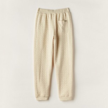 Textured Pants with Drawstring Closure and Pockets