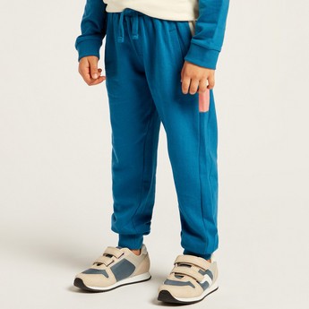 Juniors Printed Crew Neck Sweatshirt and Jogger Set