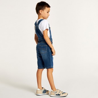 Lee Cooper Solid Dungarees with Pocket Detail and Belt Loops