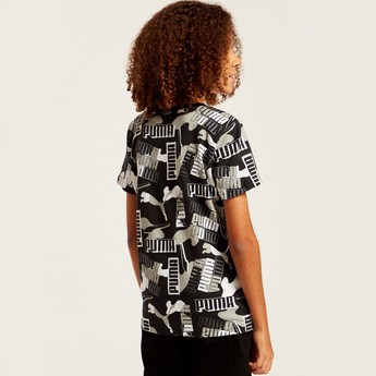 PUMA All-Over Printed T-shirt with Short Sleeves