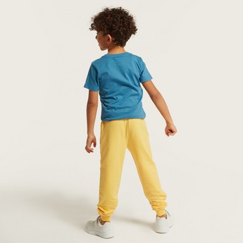 Juniors Solid Jog Pants with Pockets and Drawstring Closure