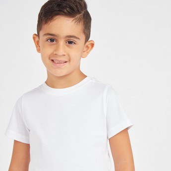 Juniors Solid T-shirt with Round Neck and Short Sleeves - Set of 2