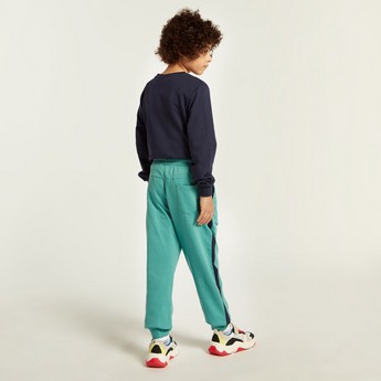 Juniors Panelled Jog Pants with Pockets and Drawstring Closure