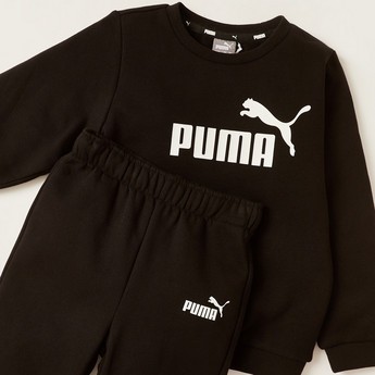 PUMA Printed Crew Neck Sweatshirt and Joggers Set