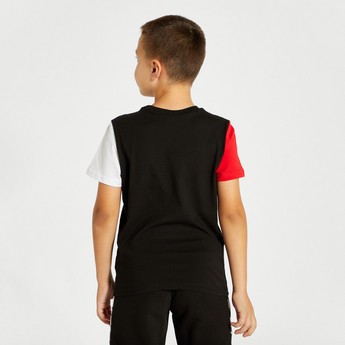 PUMA Colourblock Crew Neck T-shirt with Short Sleeves