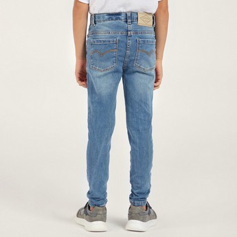 Lee Cooper Textured Jeans with Pocket Detail and Belt Loops