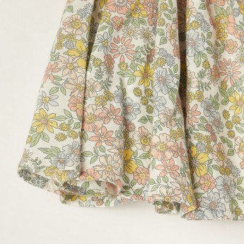 Giggles Floral Print Skirt with Elasticised Waistband