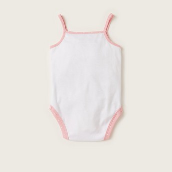 Giggles Solid Sleeveless Bodysuit with Frill Detail