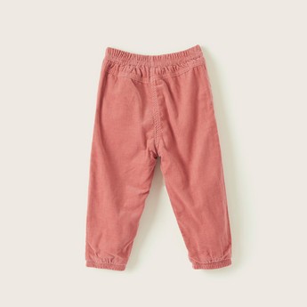 Juniors Solid Cord Pants with Pockets and Elasticated Wiastband