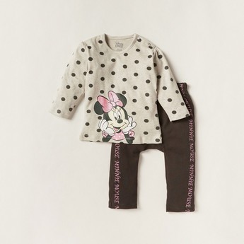 Disney Minnie Mouse Print 4-Piece T-shirt and Pyjama Set