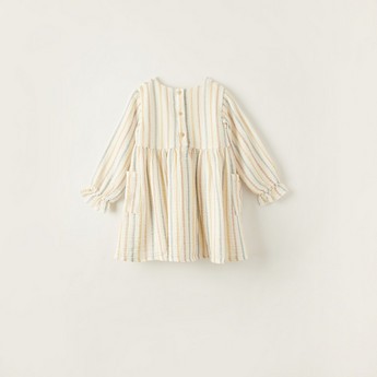 Giggles Striped Dress with Long Sleeves