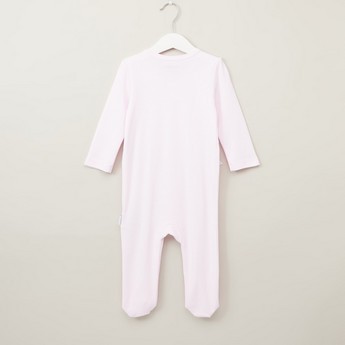 Giggles Textured Closed Feet Sleepsuit with Long Sleeves