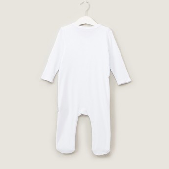 Giggles Solid Sleepsuit with Long Sleeves and Waistcoat Detail