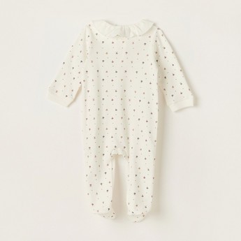 Love Earth Printed Organic Sleepsuit with Long Sleeves