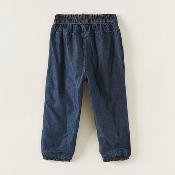 Juniors Solid Woven Pants with Pockets and Elasticated Waistband