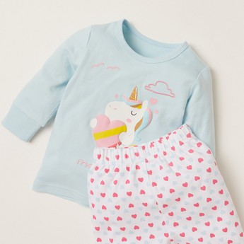 Juniors Printed 4-Piece T-shirt and Pyjama Set