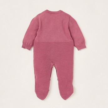 Juniors Textured Closed Feet Sleepsuit with Long Sleeves