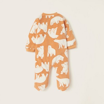 Juniors All-Over Printed Closed Feet Sleepsuit with Long Sleeves