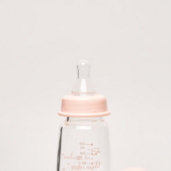 Giggles Glass Feeding Bottle with Cap - 120 ml