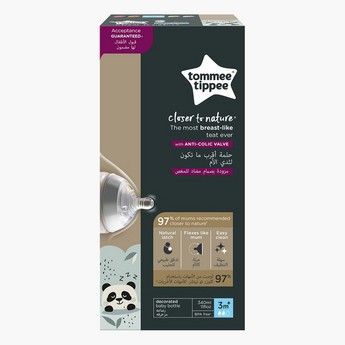 Tommee Tippee Closer To Nature Panda Print Feeding Bottle - 340 ml