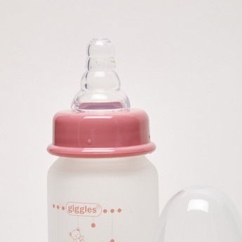 Giggles Glass Feeding Bottle with Silicone Sleeve - 50 ml