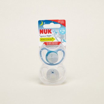 NUK Space Night 2-Piece Soothers - 6-18 Months