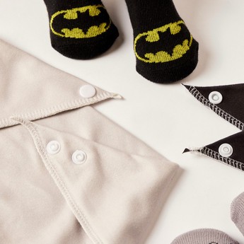 Batman Print 4-Piece Bib and Booties Set