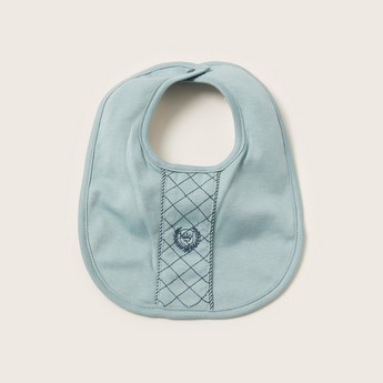 Giggles Embroidered Bib with Press Button Closure