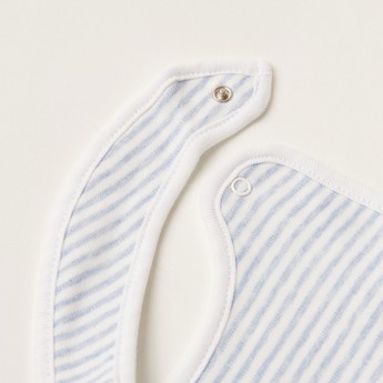 Juniors Striped Bib with Press Button Closure