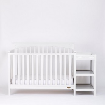 Dream On Me Chloe 3-In-1 Convertible Crib with Changer - Grey