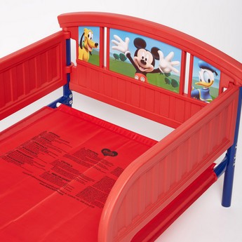 Disney Mickey Mouse Print Toddler Bed with Guardrails